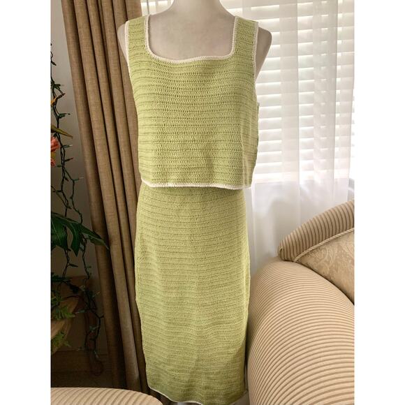 Amour Vert Antibes Tank and Meli Crochet Skirt SET in Melon Ivory Green - Picture 3 of 12